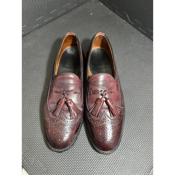 Allen Edmonds Mens‎ Manchester Merlot Leather Wingtip Tassel Loafers Oxblood 9 E main image 6